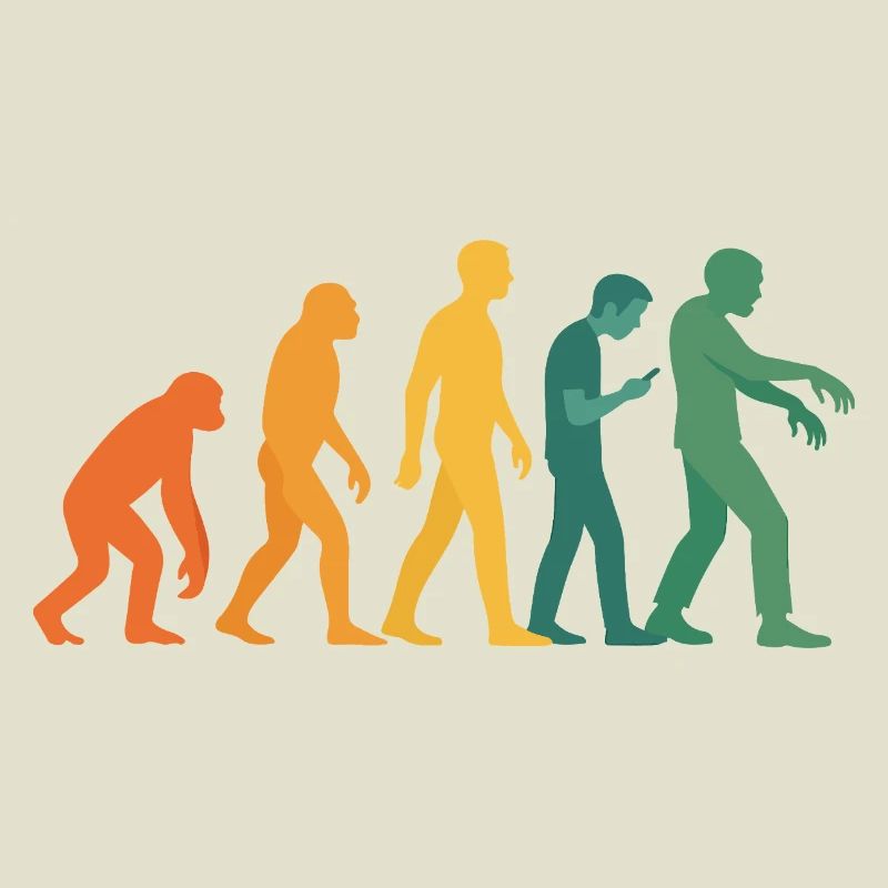 Evolution Silhouette Farbverlauf