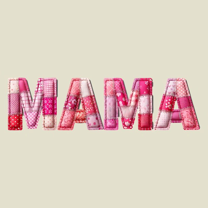 Mom Handmade Patchwork Font
