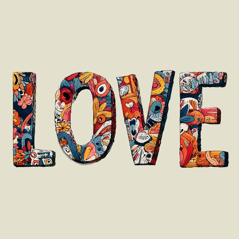 Conception créative de graffitis LOVE