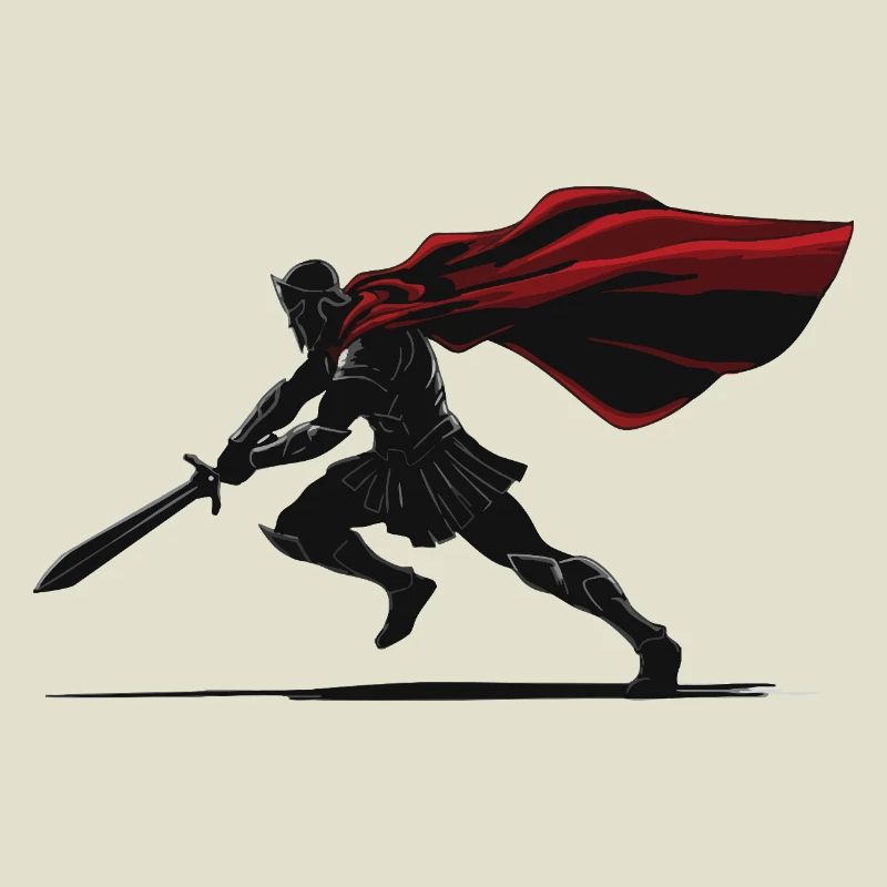 Guerrier Spartiate Ombre Epée Mascotte Warrior