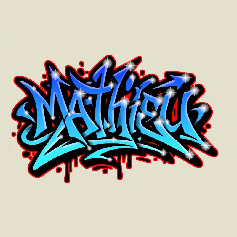 Mathieu Graffiti Neon imprimable sur textile 