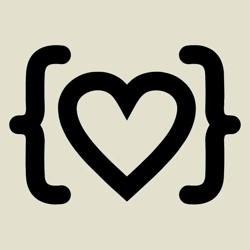 Herz des Programmierer-Code-Logos