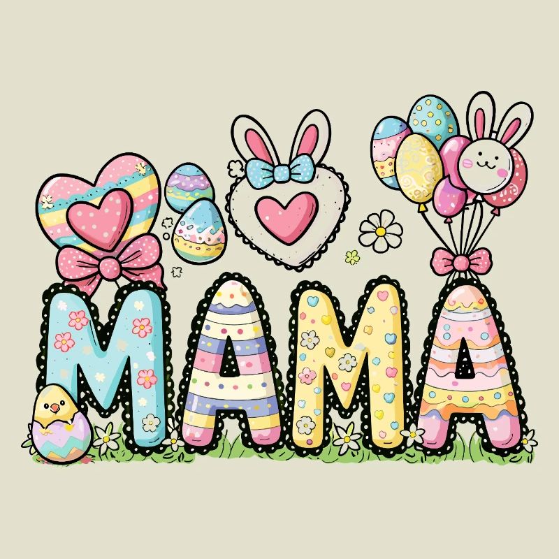 Pastel Easter Mom Design