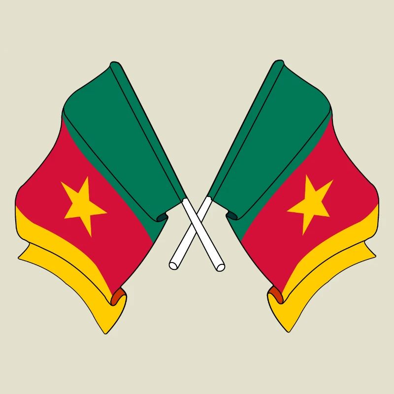 Two flags Cameroon