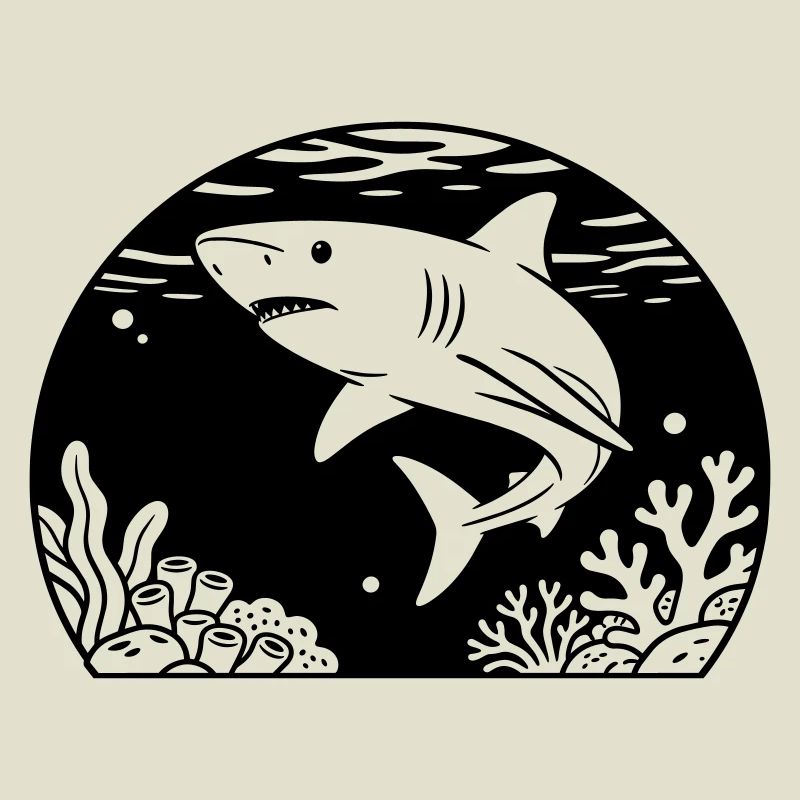 Requin avec corail
