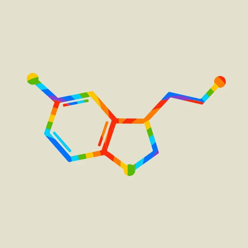 Géométrie de la molécule arc-en-ciel - sérotonine