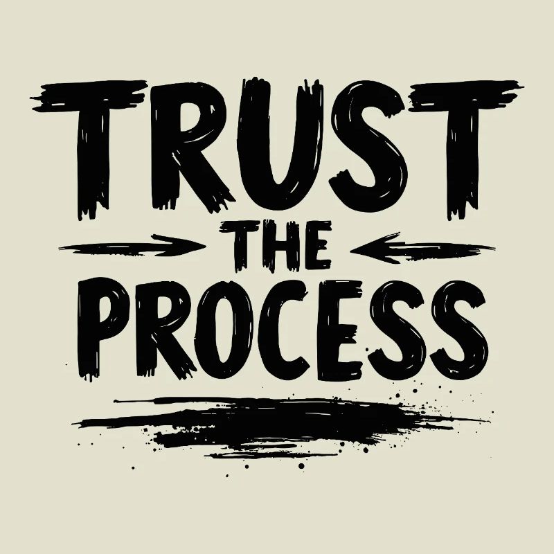 Faites confiance au processus : Lettrage avec graphisme flèche