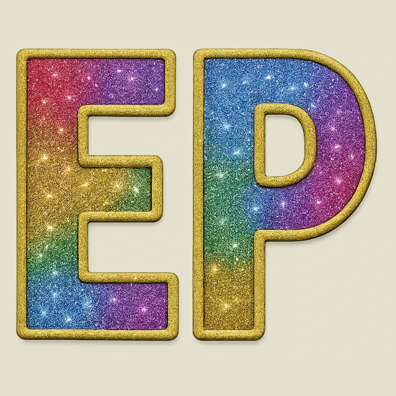 EP | Lettrage initial Galactic Glitter