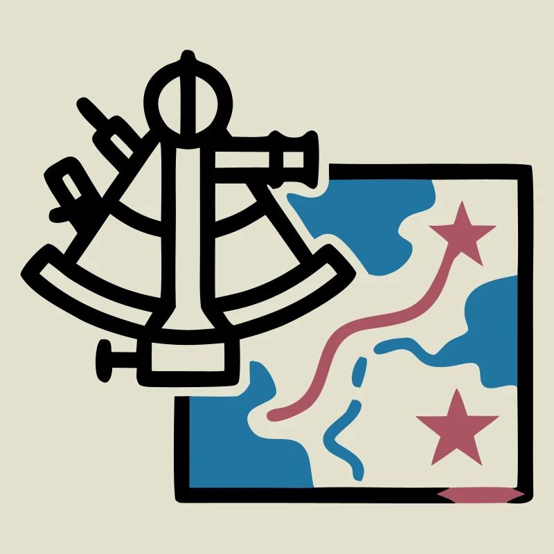 Sextant Navigation Map Vector