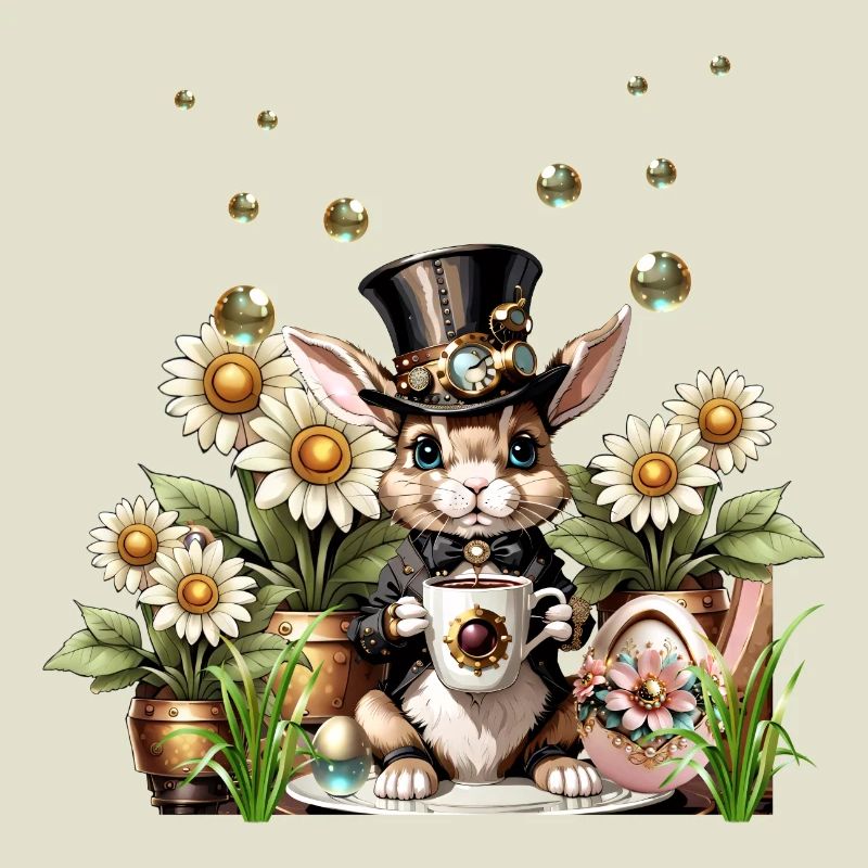 This cute Steampunk Easter Bunny is here