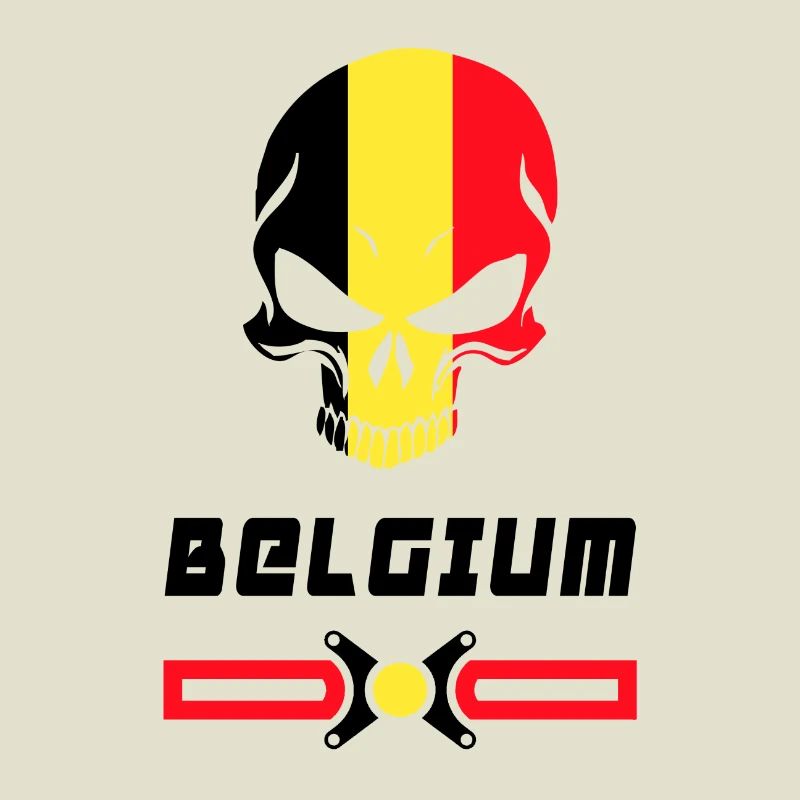 Conception de drapeau de crâne de Belgique