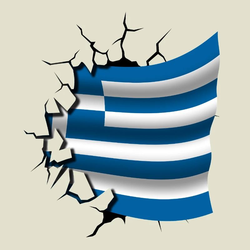 Drapeau de la Grèce - Grèce - Drapeau Broken Design