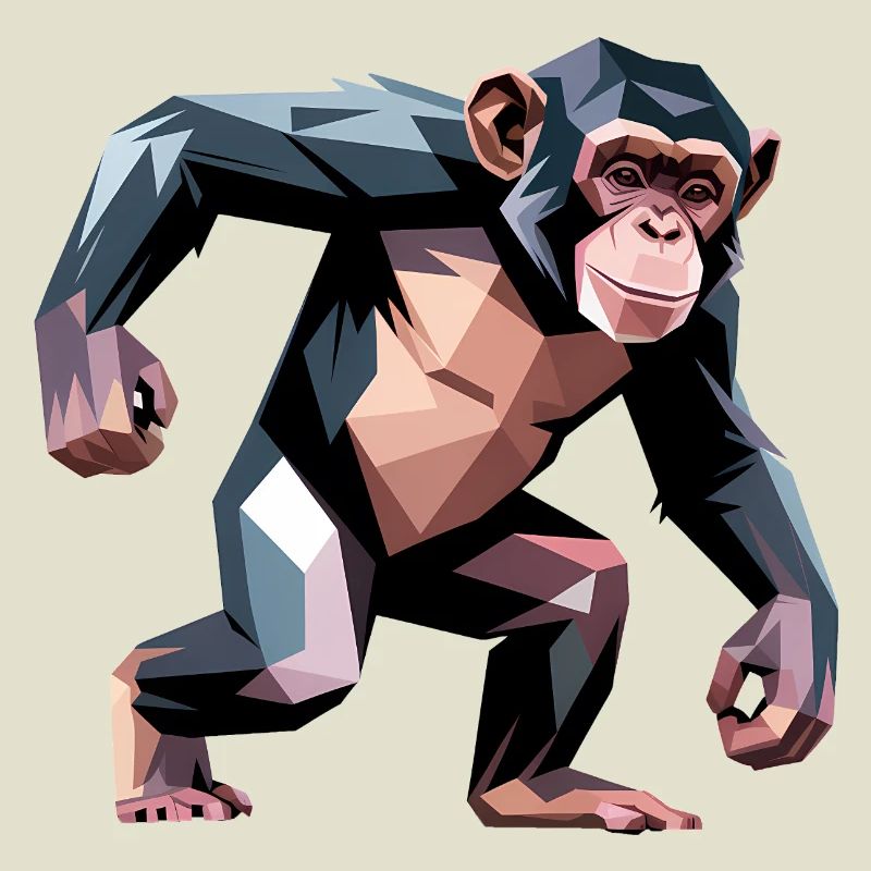 Monkey - Cool Low Poly Logo