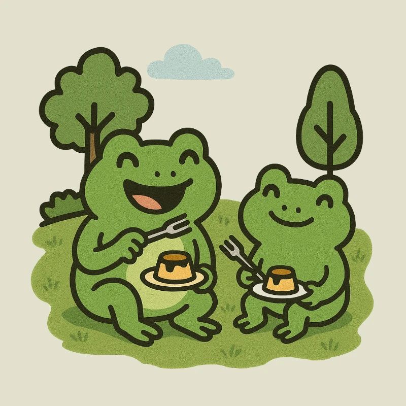 Eating pudding with a fork - frogs