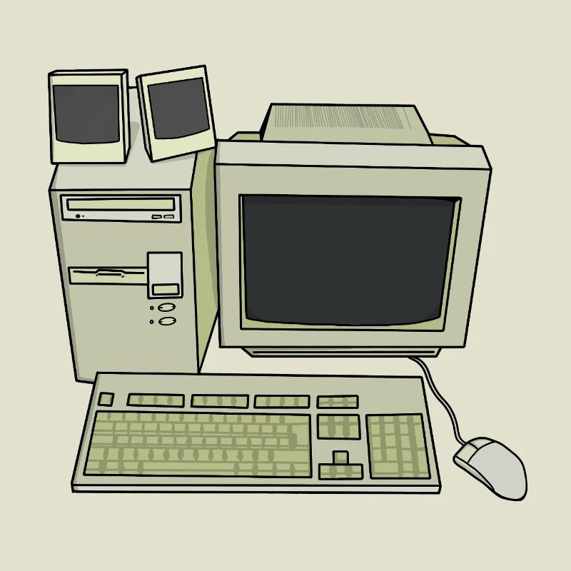 Retro Computer Desk Einrichtung