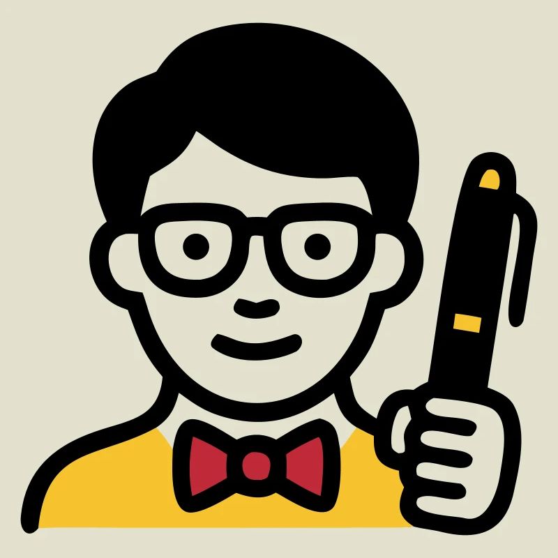 Lehrer Professor Brille Comic