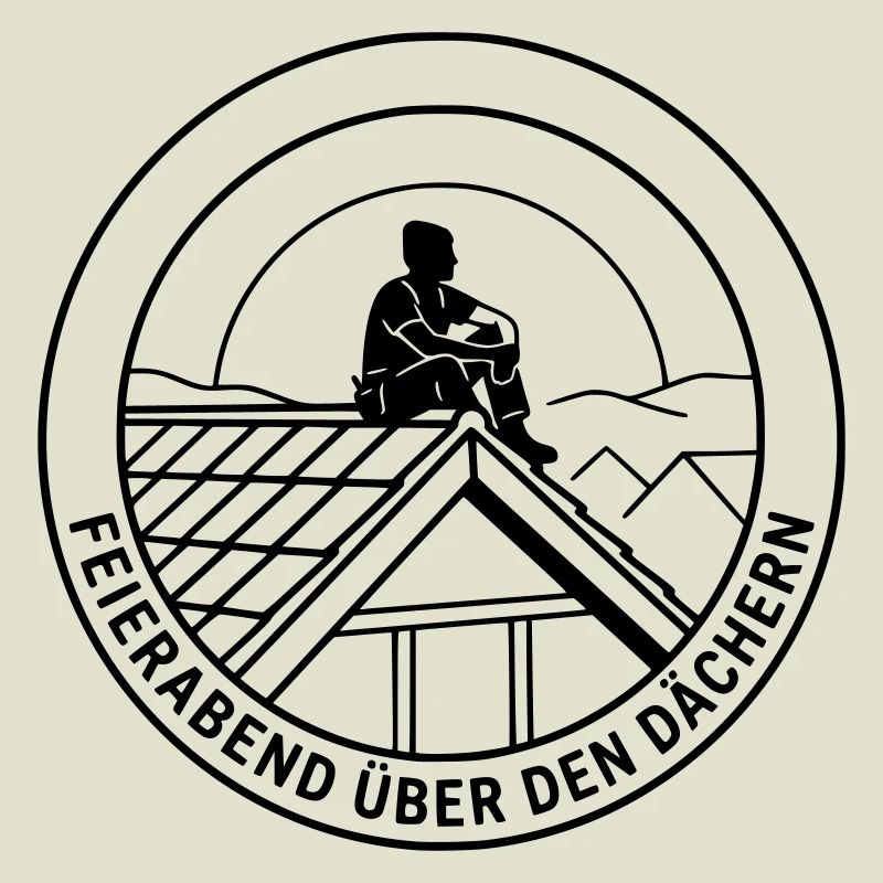 Dachdecker Feierabend über den Dächern