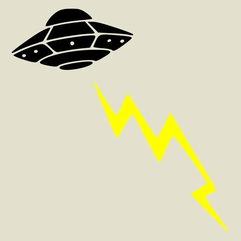 UFO Invasion Lightning Attack Alien Vector