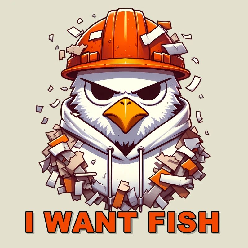 Seagull Construction Worker Graphic