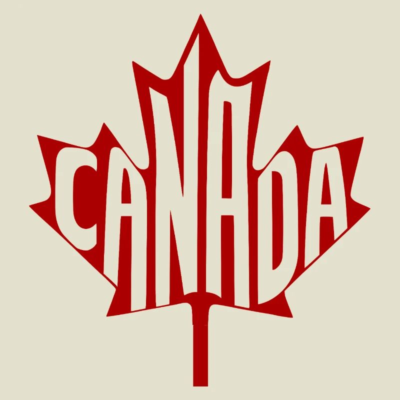 Red Canada Typography in Maple Leaf