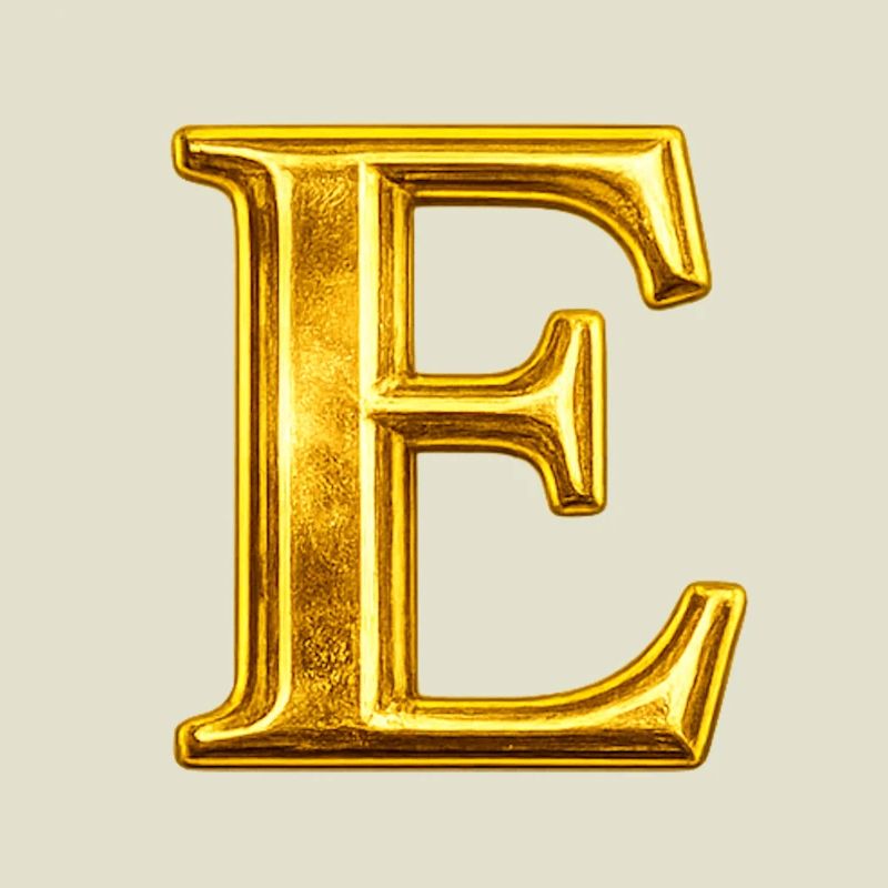 Golden E Monogram Design