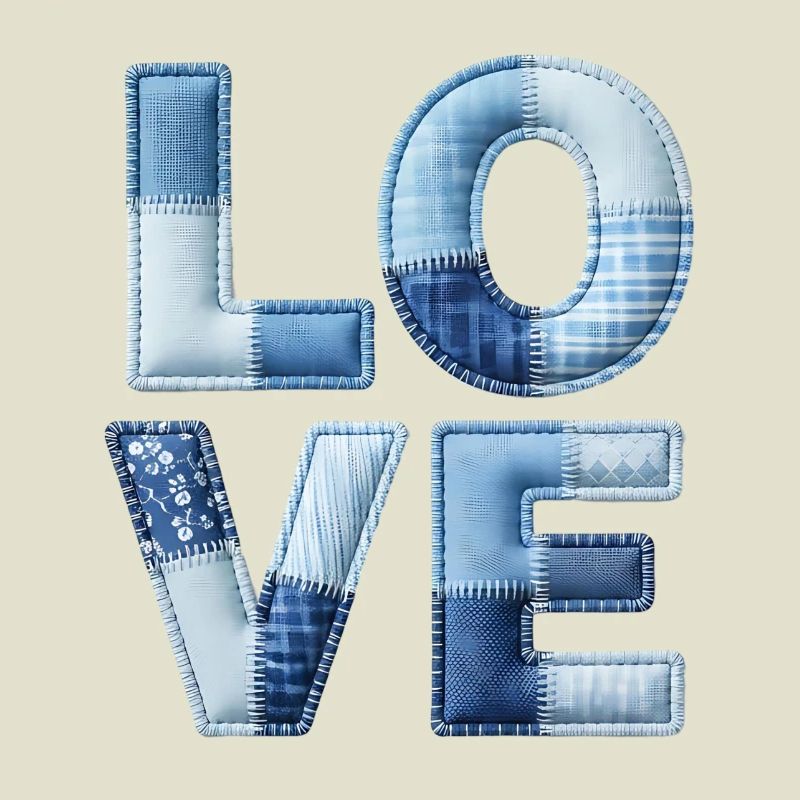 Love Modern Patchwork Art
