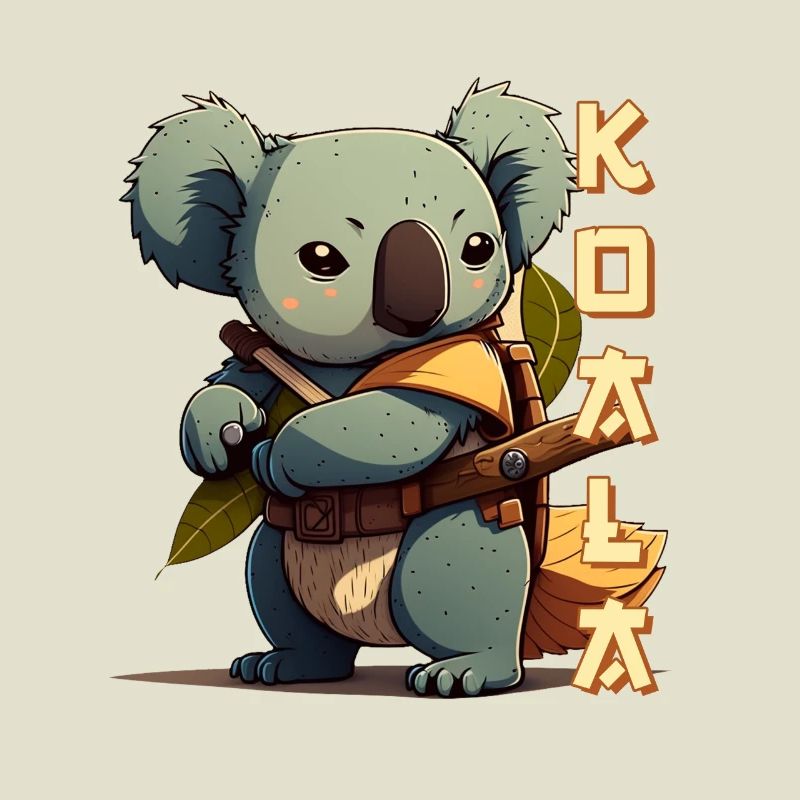 Samurai Koala mit Schriftzug