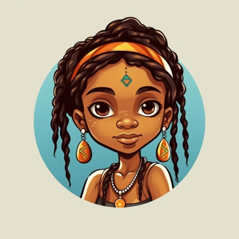 Afro Schwarz Kind Junge Mädchen Ethno Geschenkidee