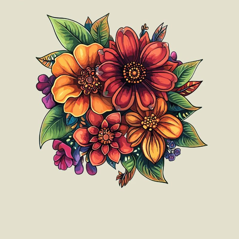 Composition florale colorée
