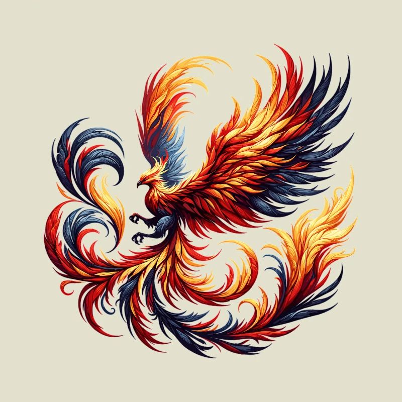 Fire Phoenix in the Flame Vortex