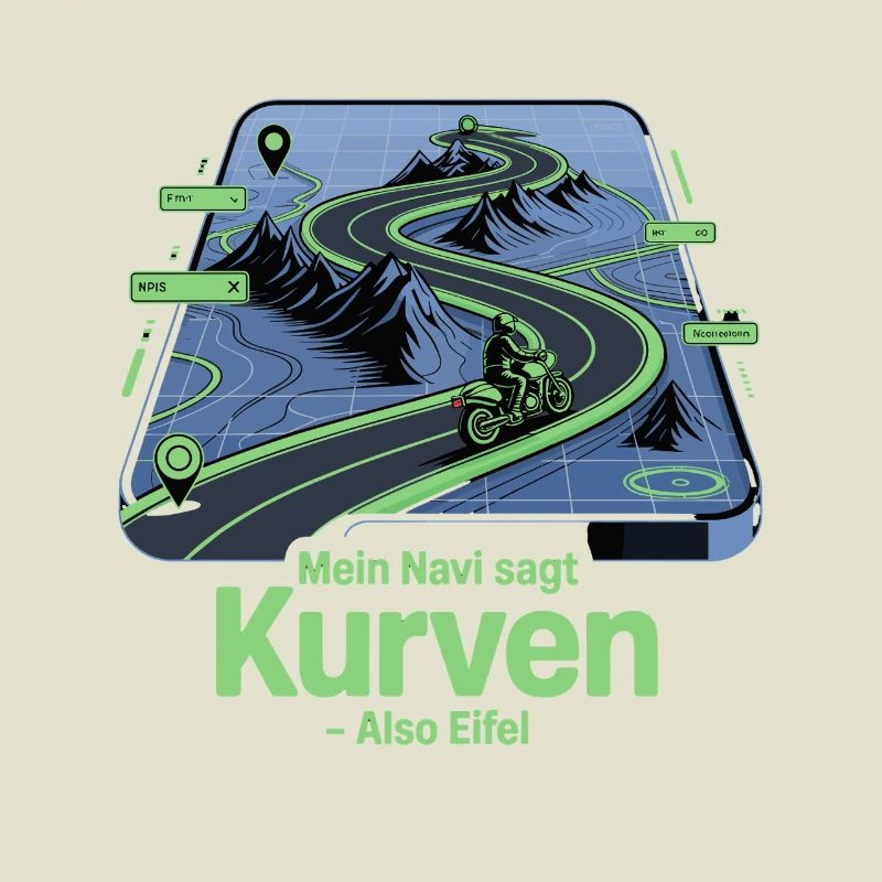 My navigation system says curves so Eifel motorcycle saying