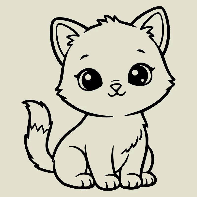 Chat Bébé Mignon – Chaton Noir & Blanc
