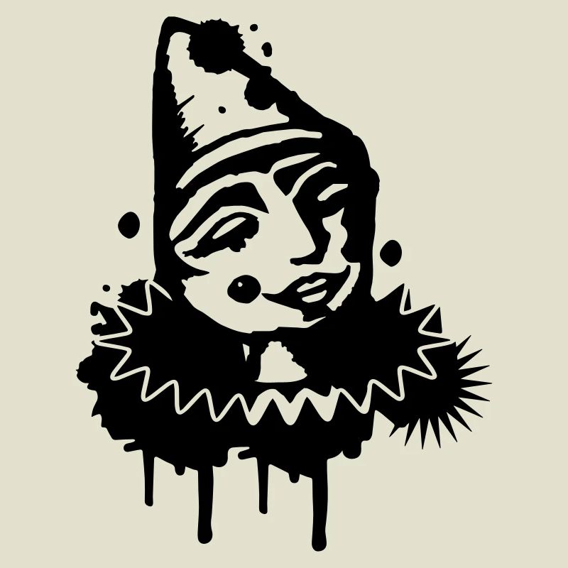 Porträt eines melancholischen Clowns als Graffiti