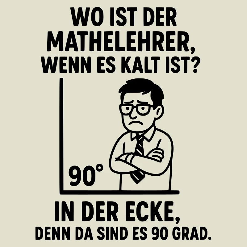 Blague de maths du professeur de coin à 90 degrés