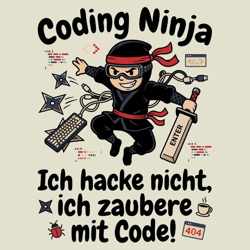 Coder Ninja Programmierer Humor