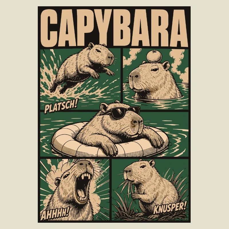 Comic Capybara Action Style