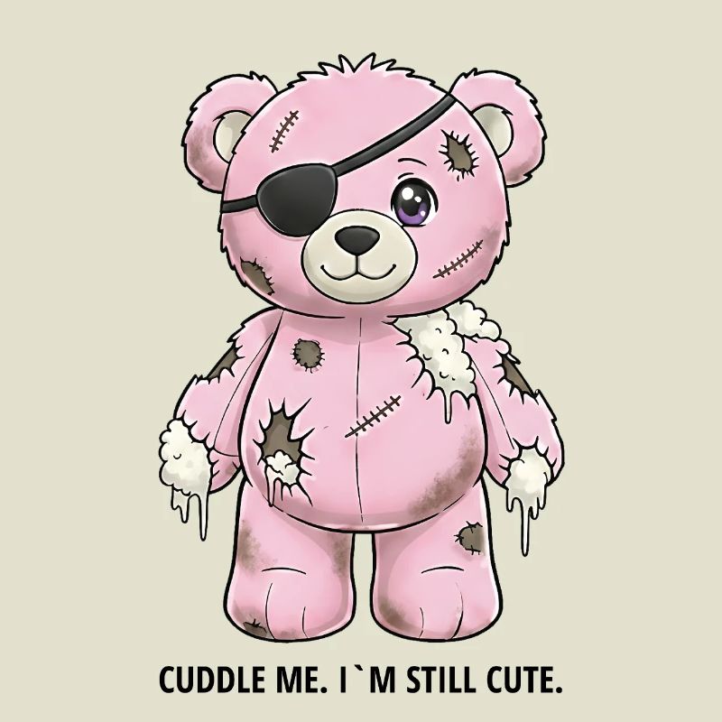 Patchwork Pinker Teddybär mit Augenklappe