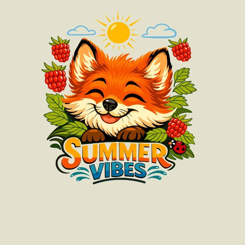 Summer print with a fox
