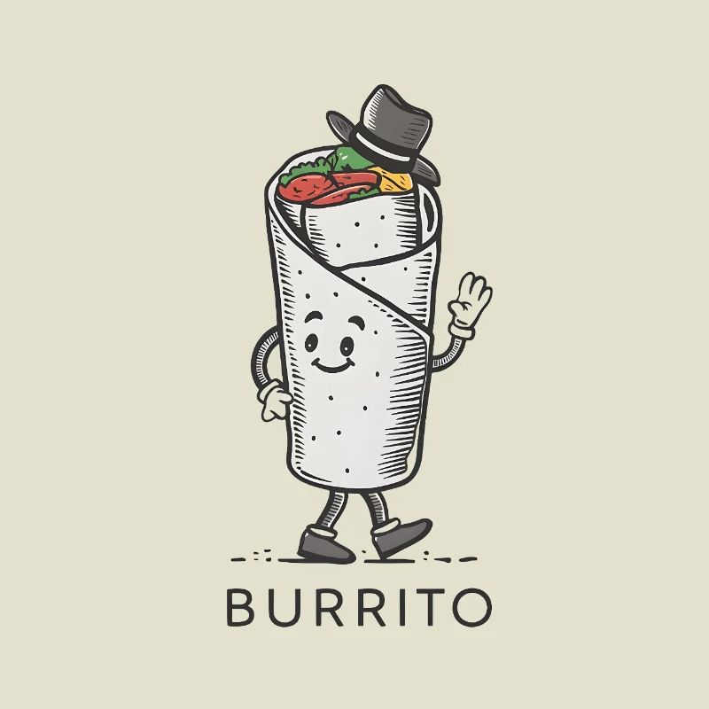 Conception de dessin animé Burrito