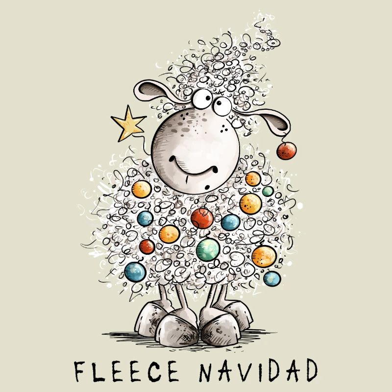 Fleece Navidad Weihnachtsschaf Cartoon Schaf