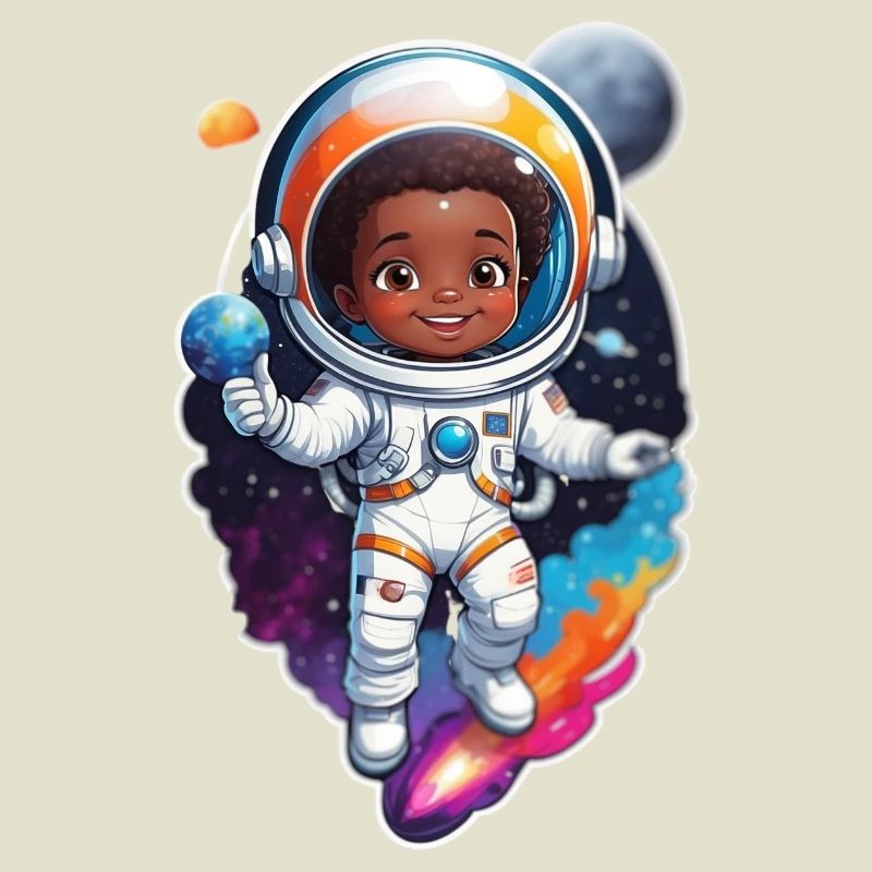 Conception de dessin animé d’enfant astronaute mignon