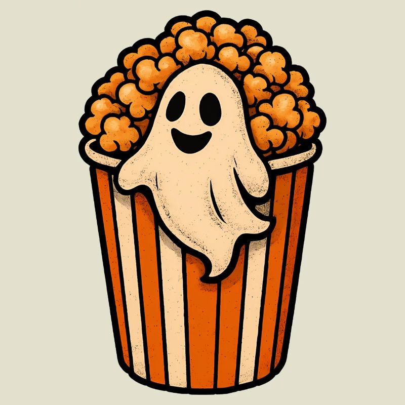 Fantôme de pop-corn dans le pot de pop-corn