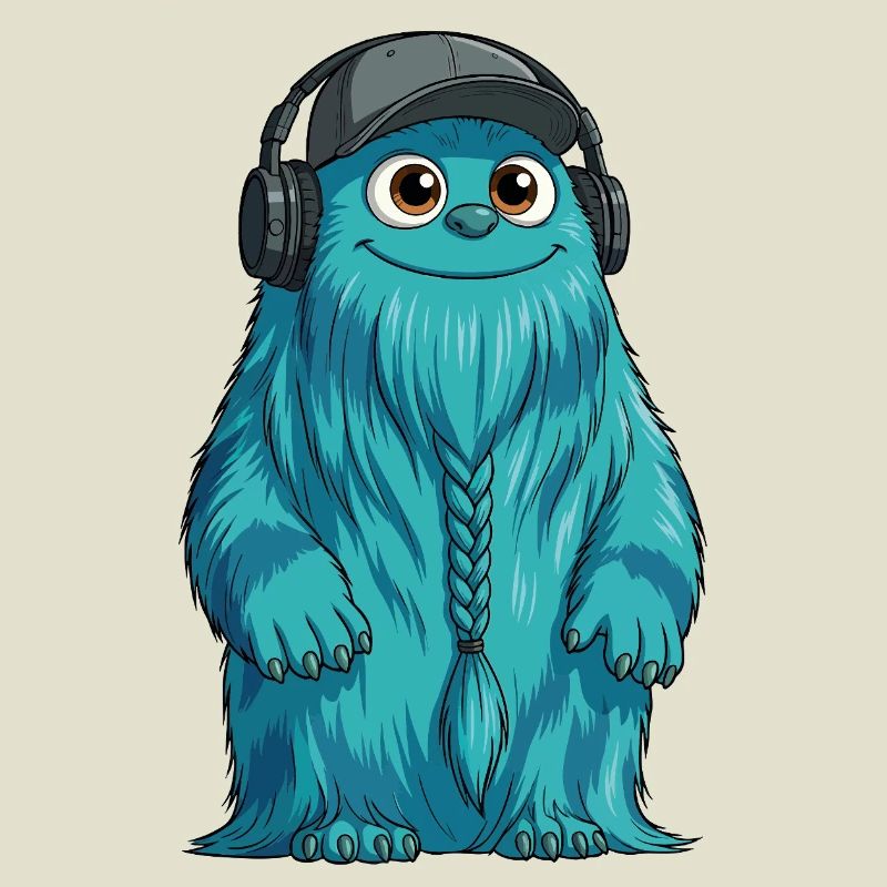 DJ Fluffo with Braid Front - Fluffonster Design