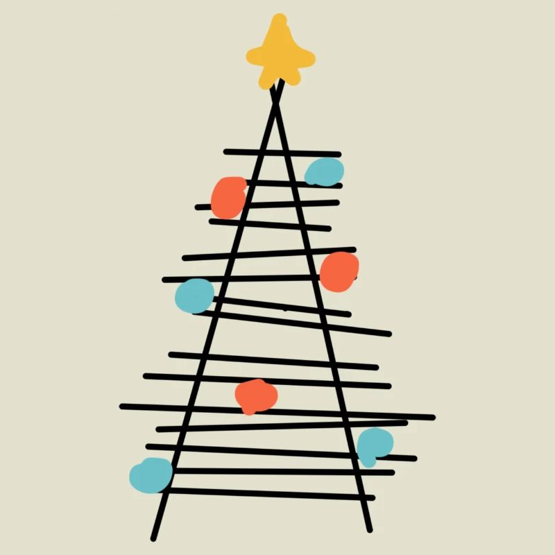 Farbenpunkt Baum Minimalismus