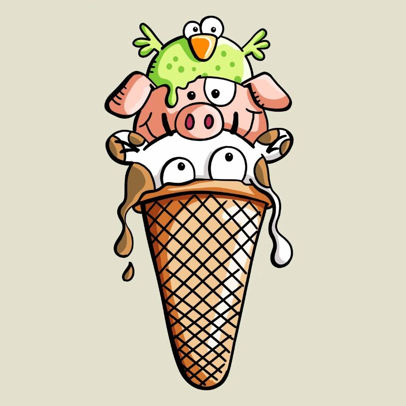 Bauernhoftier Eiscreme - Tiere - Eis - Kinder -Fun