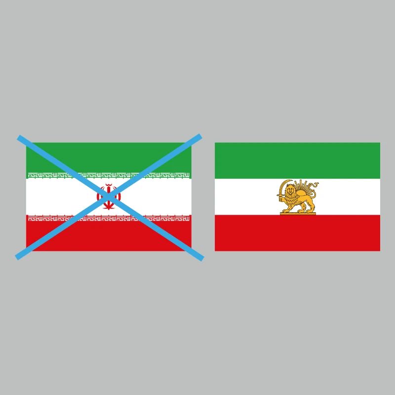 Drapeaux iraniens brisés