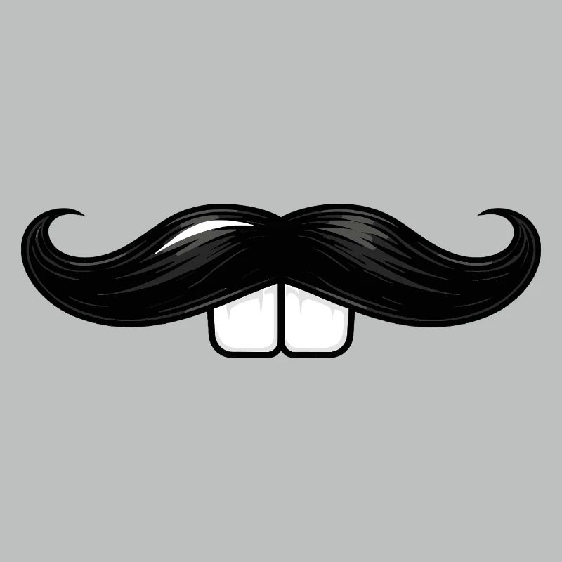 Mustache with rabbit teeth