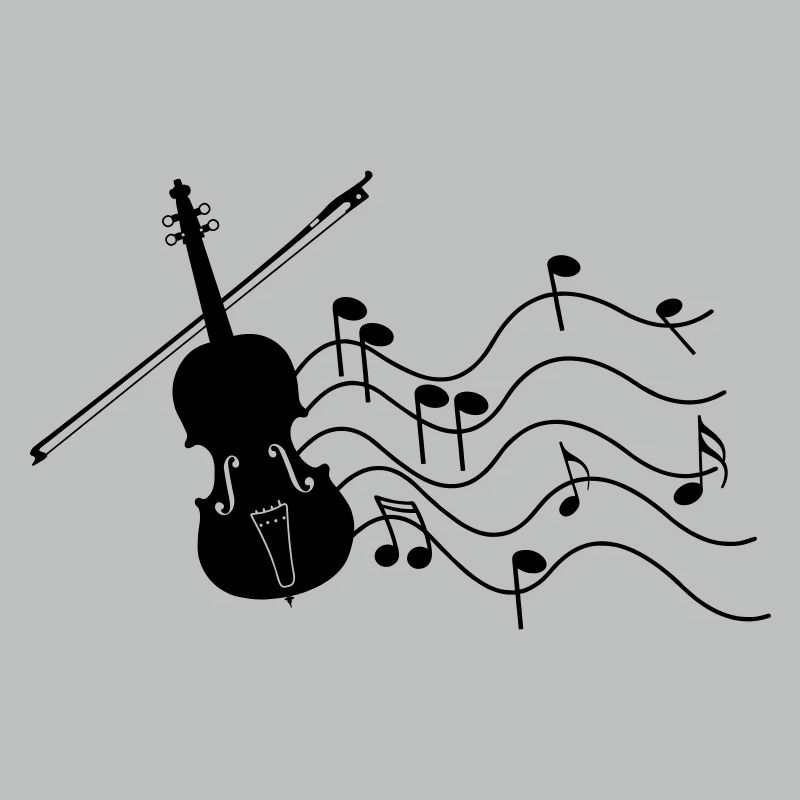 Violine mit Noten Schattenbild,