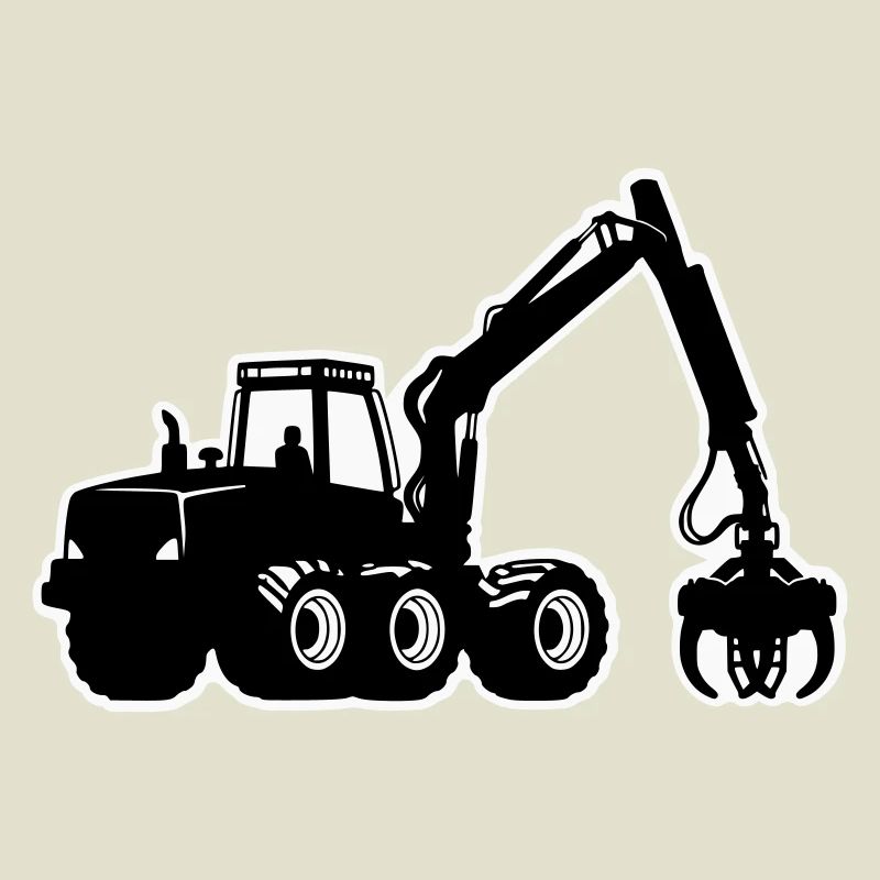 Silhouette de moissonneuse