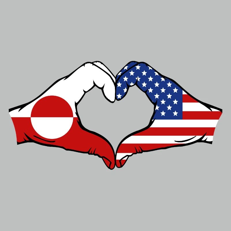Drapeau des États-Unis Mains Forme de cœur